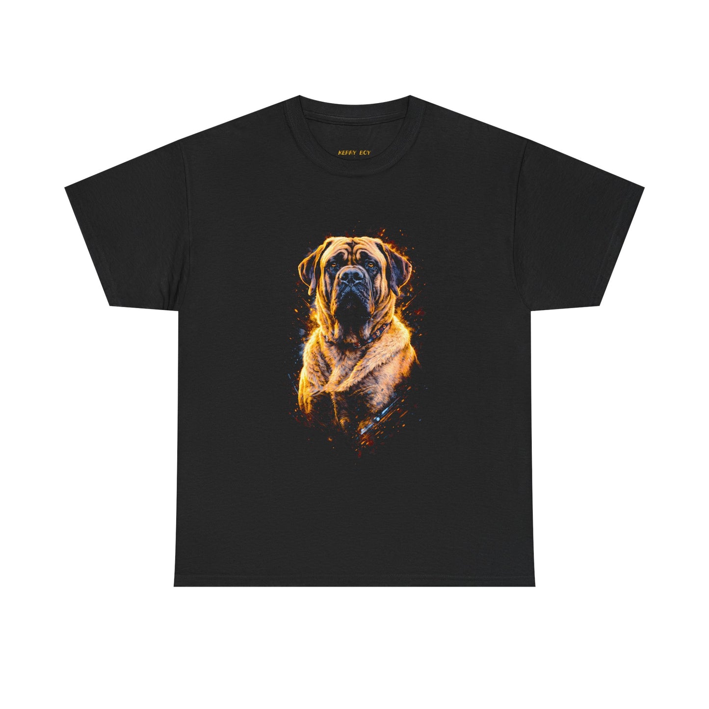 Mastiff Portrait T-Shirt — Golden Realistic Dog Art Tee