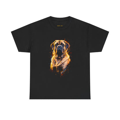 Mastiff Portrait T-Shirt — Golden Realistic Dog Art Tee