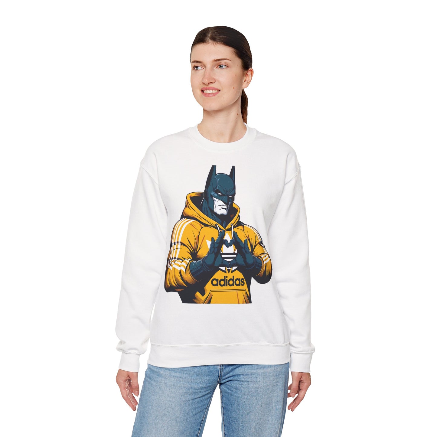 Superhero Style Unisex Crewneck Sweatshirt - Cool Batman Design for Everyday Wear