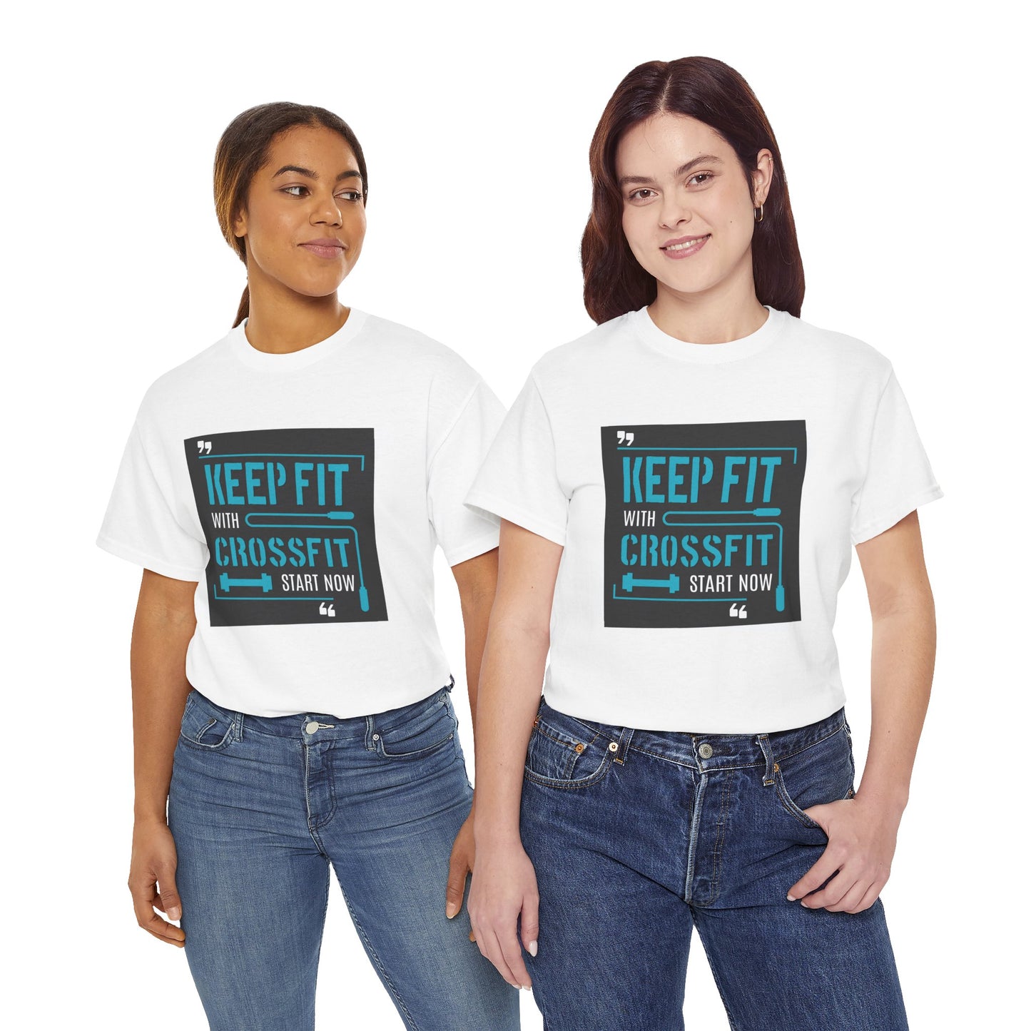 Keep Fit CrossFit Unisex Heavy Cotton Tee - Fitness Motivation Shirt