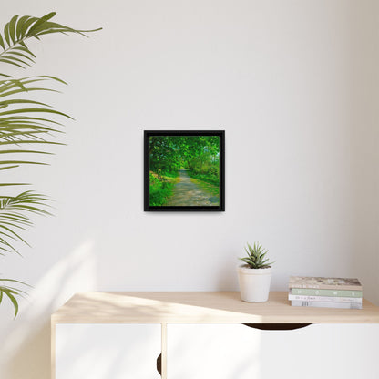 Listowel River Walk Matte Canvas, Framed (Multi-color)