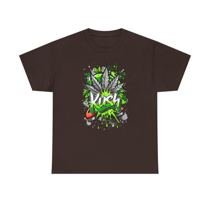 Kush Graffiti T-Shirt — Green Cannabis Leaf Street Art Tee