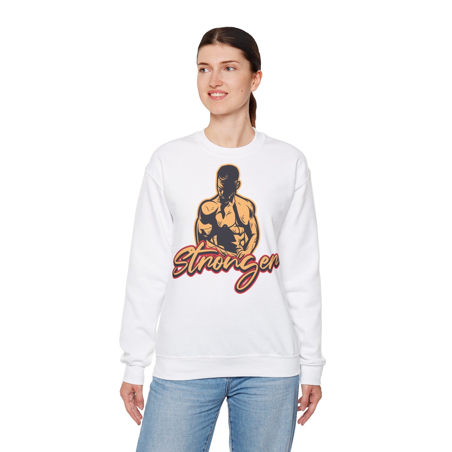 Muscle Power Unisex Heavy Blend™ Crewneck Sweatshirt Stronger Forever