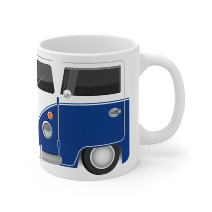 Vintage VW Bus Ceramic Coffee Mug - 11oz & 15oz - Perfect for Auto Enthusiasts Blue