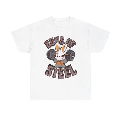 Buns of Steel Unisex Heavy Cotton Tee - Fun Fitness Humor T-Shirt for Gym Lovers