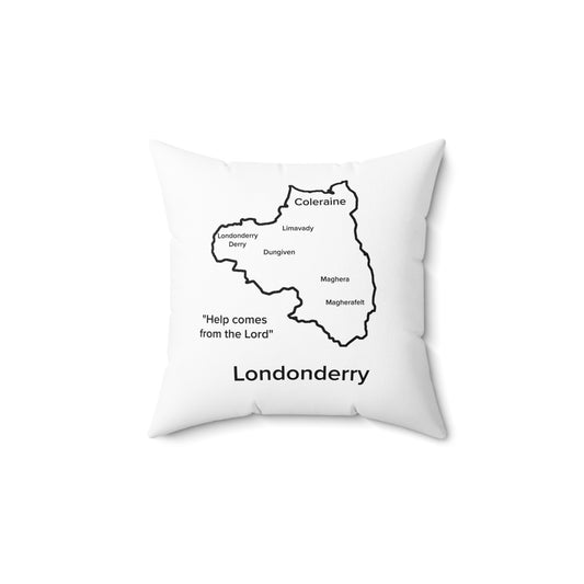 Londonderry Spun Polyester Square Pillow White Edition 4 Sizes