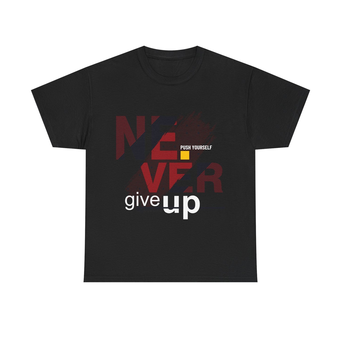 Inspirational Unisex Heavy Cotton Tee - 'Never Give Up' Motivational Shirt