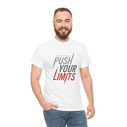 Motivational Unisex Heavy Cotton Tee - "Push Your Limits"
