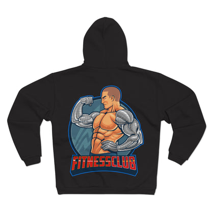 Fitness Club Unisex Hooded Zip Sweatshirt - Bold Gym Design