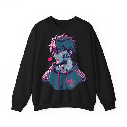 Anime-Inspired Unisex Crewneck Sweatshirt - Futuristic Vibe