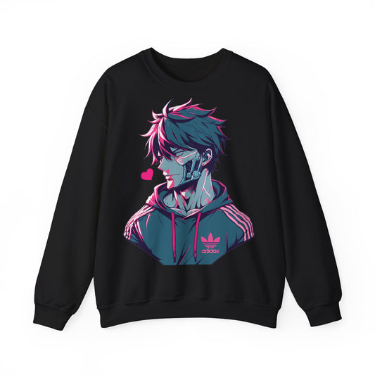 Anime-Inspired Unisex Crewneck Sweatshirt - Futuristic Vibe