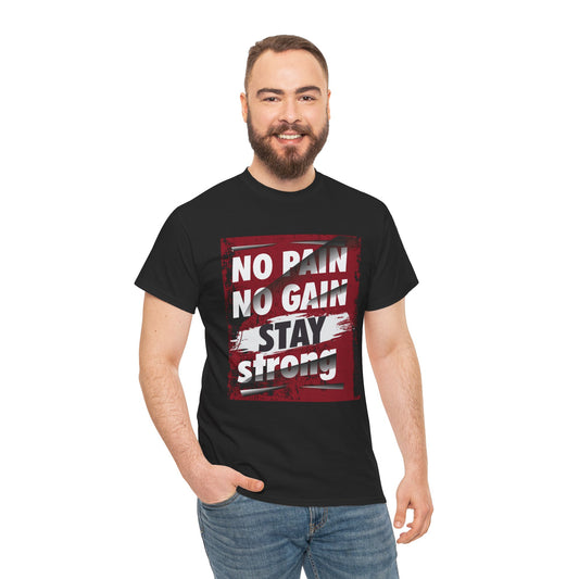 Motivational No Pain No Gain Unisex Heavy Cotton Tee