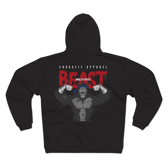 Beast Mode Activated Unisex Hooded Zip Sweatshirt - Perfect for Crossfit Enthusiasts