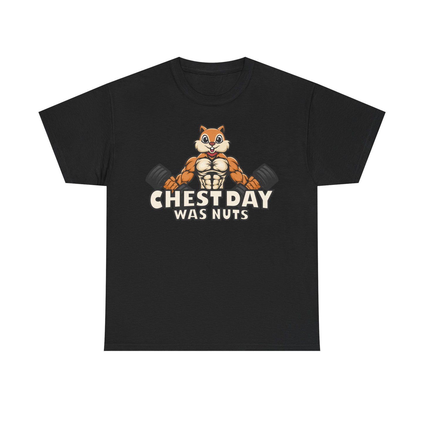Funny Gym Tee - "Chestday Was Nuts" Unisex Heavy Cotton T-Shirt