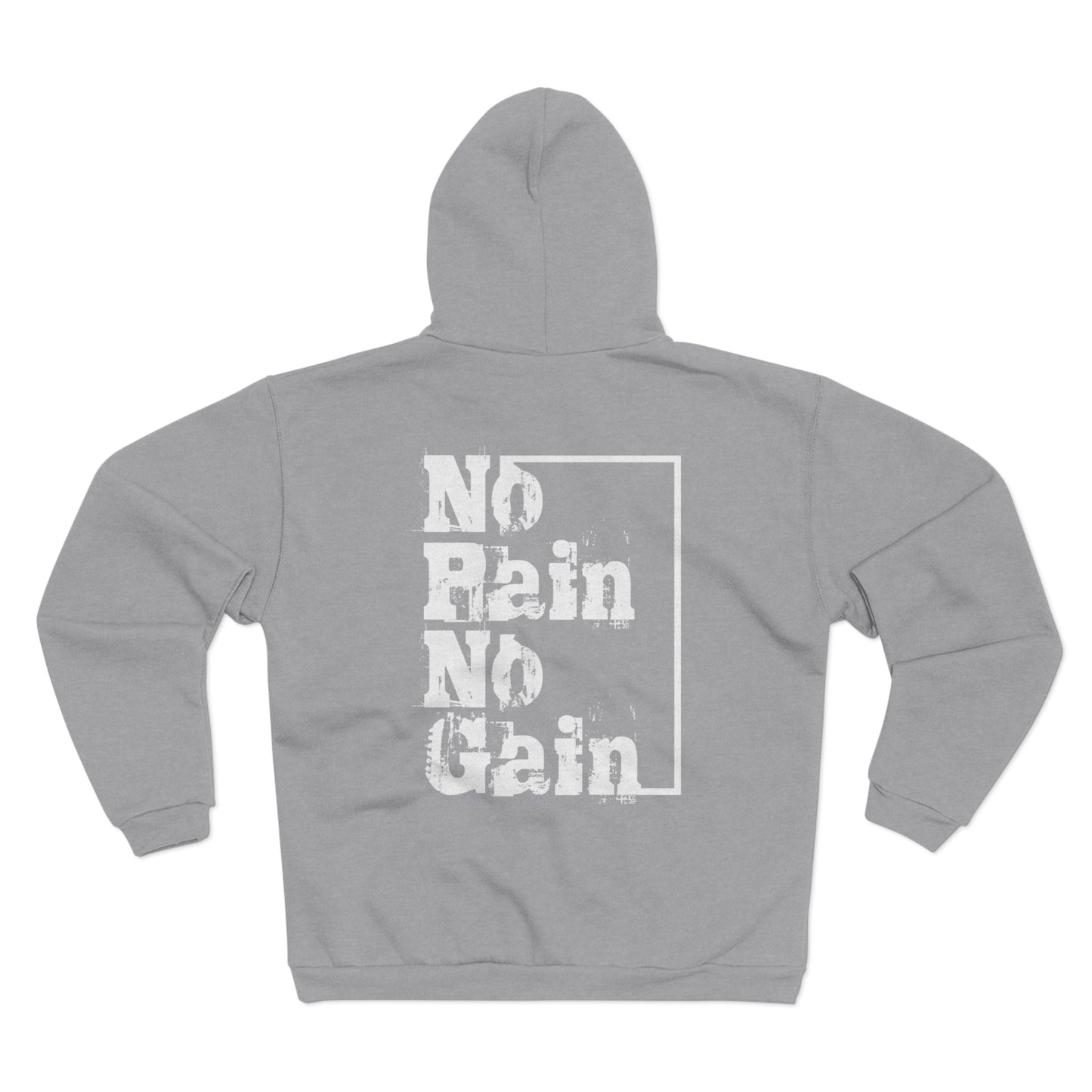 Unisex Hooded Zip Sweatshirt - "No Pain No Gain" Motivational Fitness Jacket