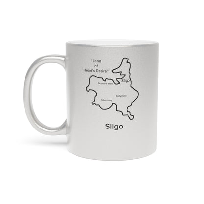 Sligo County Metallic Colour Mug - Silver/Gold - Perfect Gift for Coffee Lovers