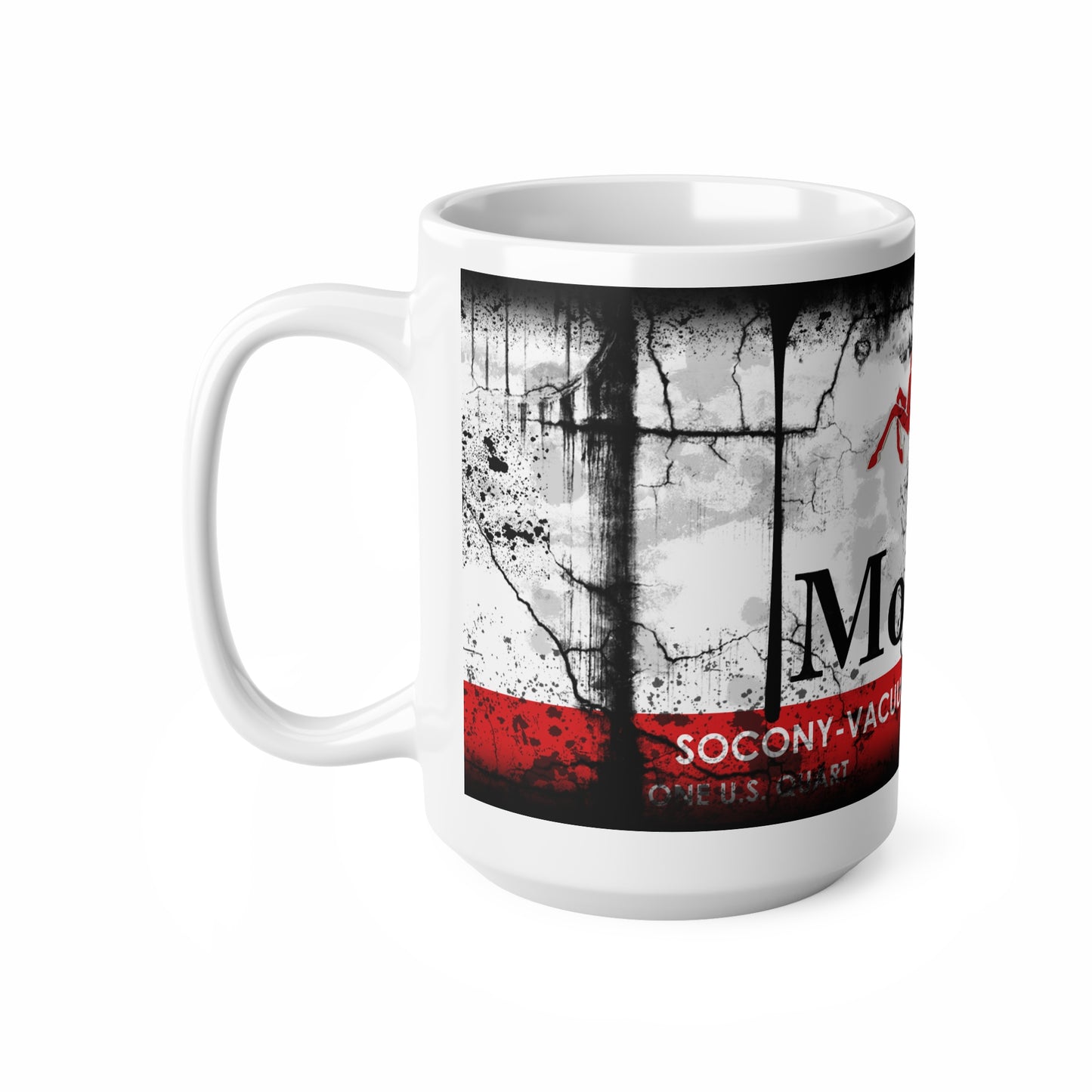 Vintage Mobil Oil Ceramic Coffee Mug - Retro 11oz & 15oz Coffee Cups for Car Enthusiasts