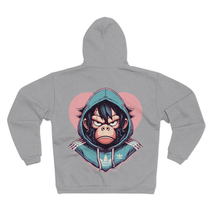 Cool Gorilla Graphic Unisex Hooded Zip Sweatshirt