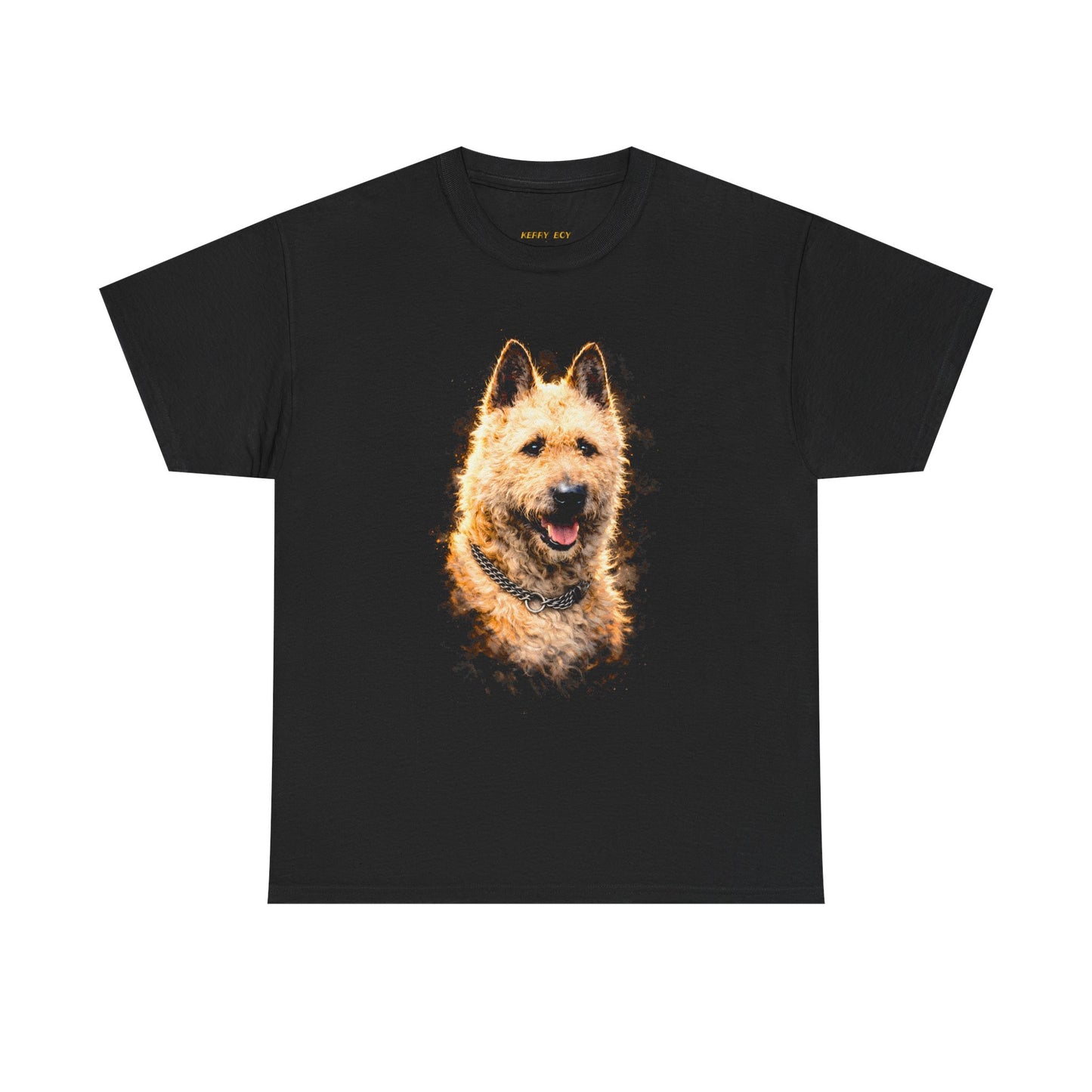 Dog Portrait T-Shirt — Realistic Golden Terrier Face Tee