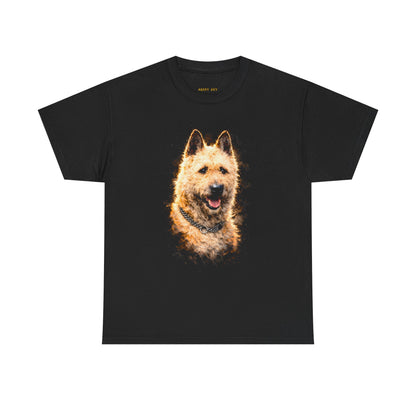 Dog Portrait T-Shirt — Realistic Golden Terrier Face Tee