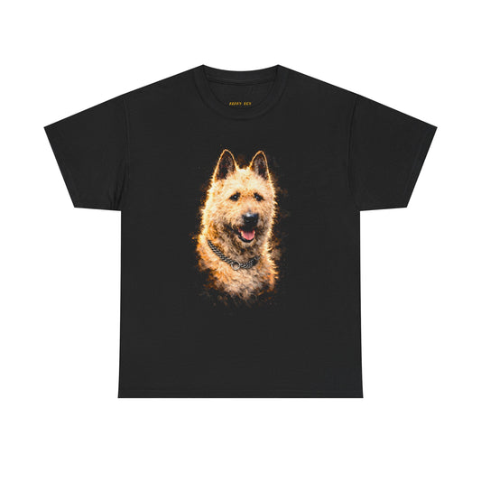 Dog Portrait T-Shirt — Realistic Golden Terrier Face Tee