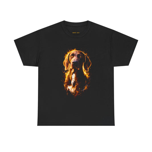 Dog Portrait Tee — Glowing Golden Retriever Graphic Shirt