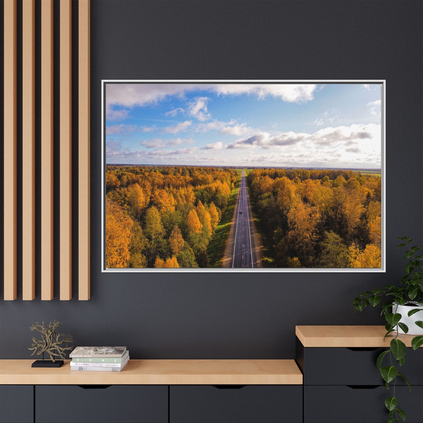 Somewhere In Lithuania Matte Canvas, Framed (Multi-color)