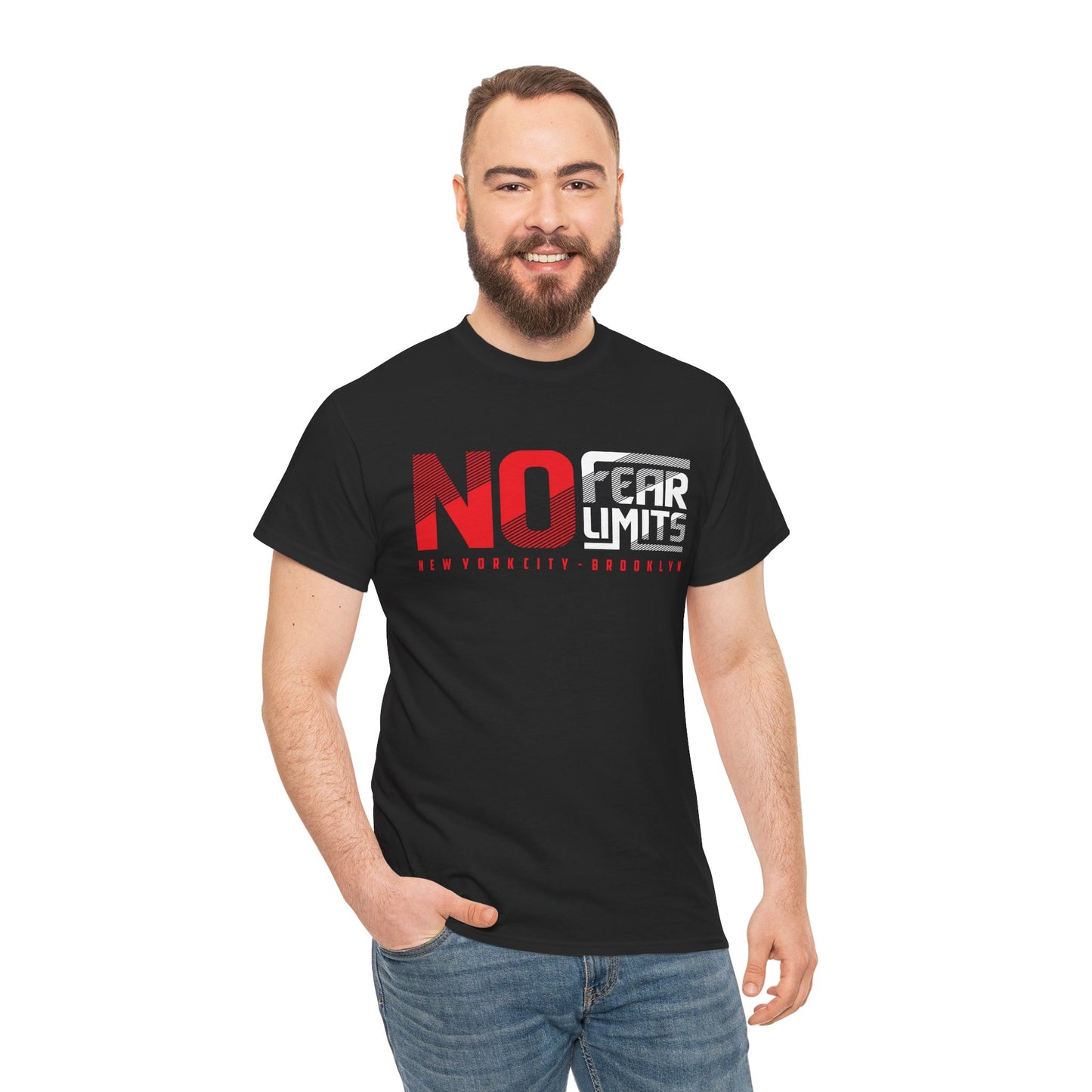 No Fear Limits Unisex Heavy Cotton Tee - Motivational Graphic Tee