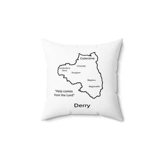 Derry Spun Polyester Square Pillow White Edition 2 Sizes