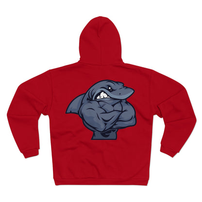 Muscle Shark Unisex Hooded Zip Sweatshirt - Perfect for Shark Lovers
