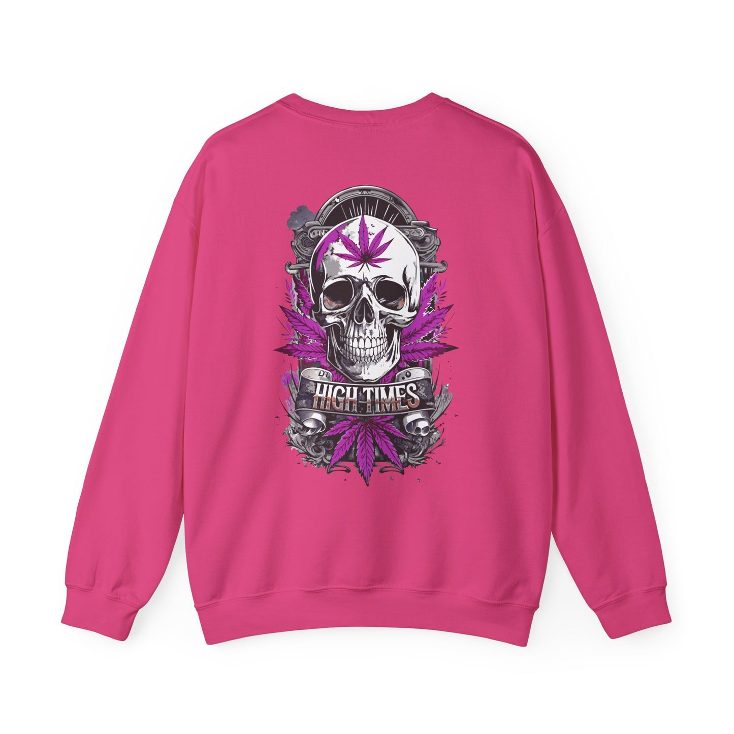 Skull & Purple Cannabis Leaf- "High Times" Graphic Sweatshirt