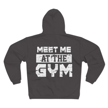 Motivational Gym Zip Hoodie - Unisex "Meet Me at the Gym"