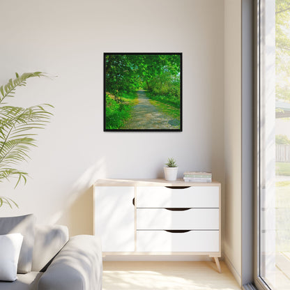 Listowel River Walk Matte Canvas, Framed (Multi-color)