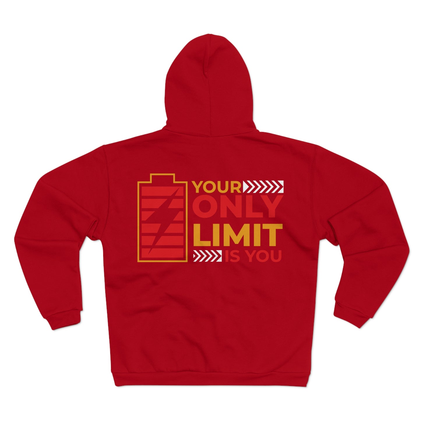 Motivational Zip Hooded Sweatshirt - "Your Only Limit Is You" - Unisex