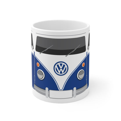 Vintage VW Bus Ceramic Coffee Mug - 11oz & 15oz - Perfect for Auto Enthusiasts Blue