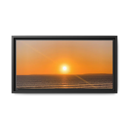 Sunset in Ocean Matte Canvas, Framed (Multi-color)