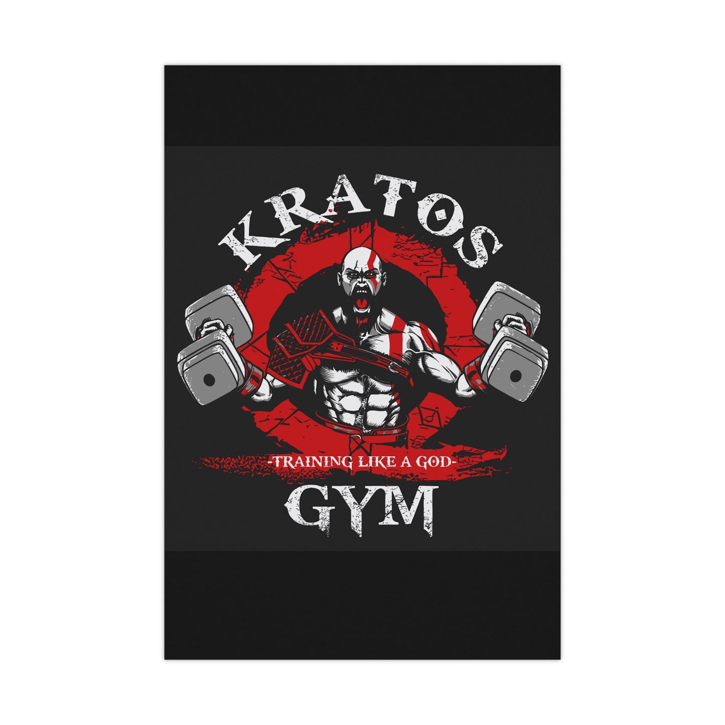 Kratos Gym Motivational Matte Poster – Training Like a God