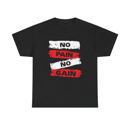 Motivational Workout Tee - 'No Pain No Gain' Unisex Heavy Cotton Shirt