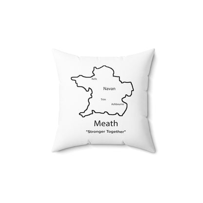 Meath Spun Polyester Square Pillow White Edition 4 Sizes