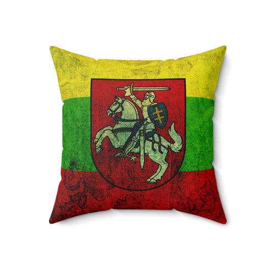 Vibrant Lithuanian Flag Pillow - Cozy Square Cushion for Home Décor