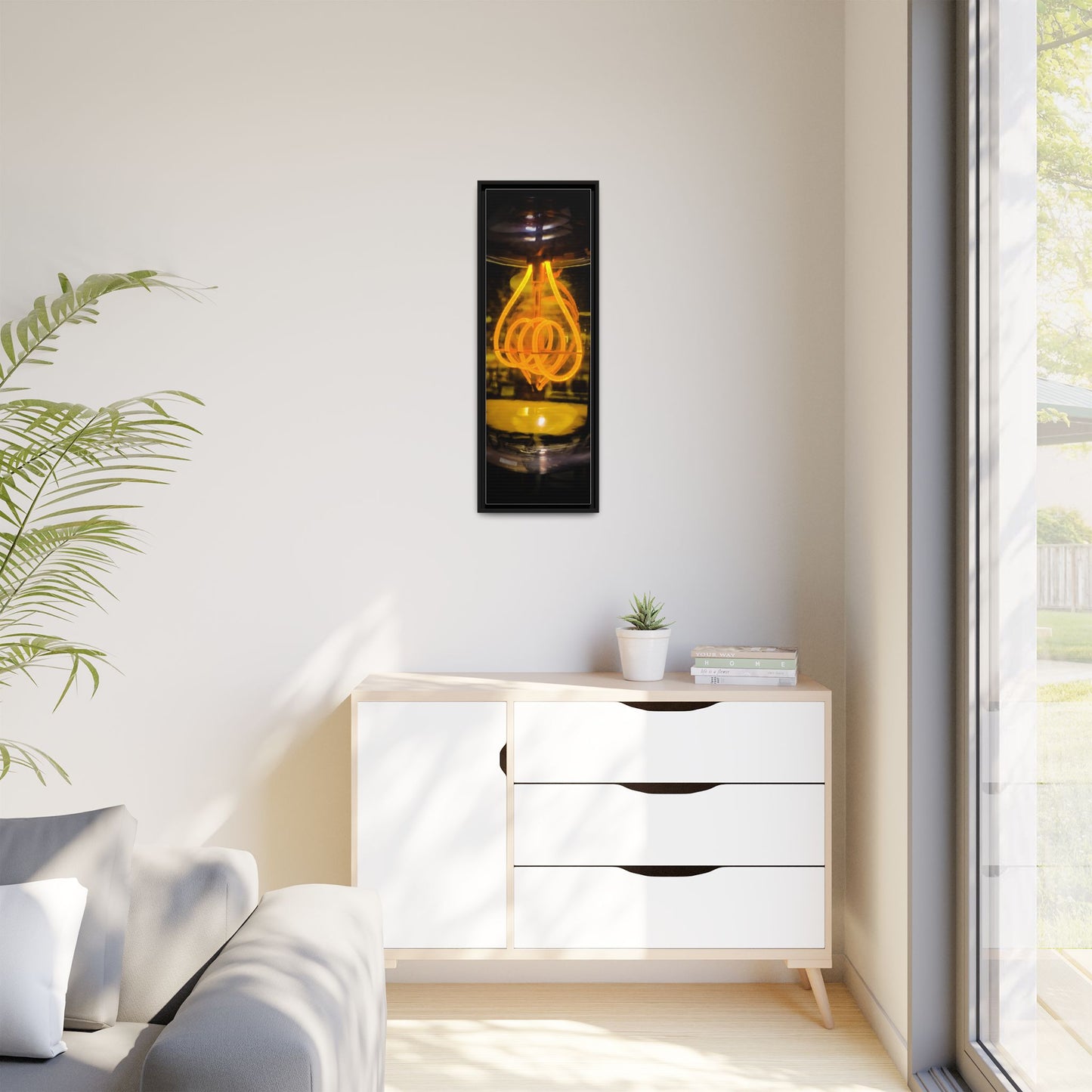 Bulb Matte Canvas, Framed (Multi-color)