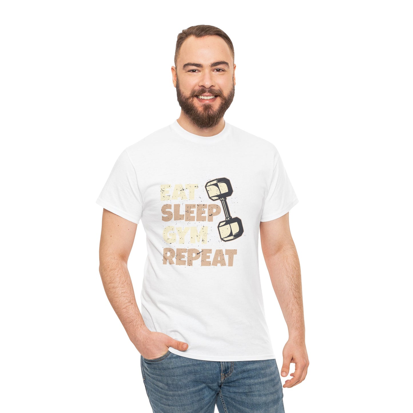 Eat Sleep Gym Repeat Unisex Heavy Cotton Tee
