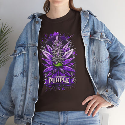 Purple Cannabis Bud T-Shirt — Bold Psychedelic Marijuana Graphic Tee