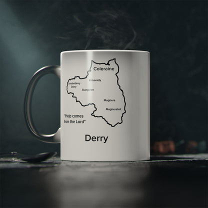 Derry Magic Mug: Color - Changing Coffee Cup with Artistic Map Design