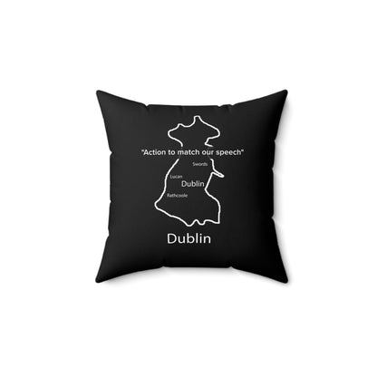 Dublin Spun Polyester Square Pillow Black Edition 4 Sizes