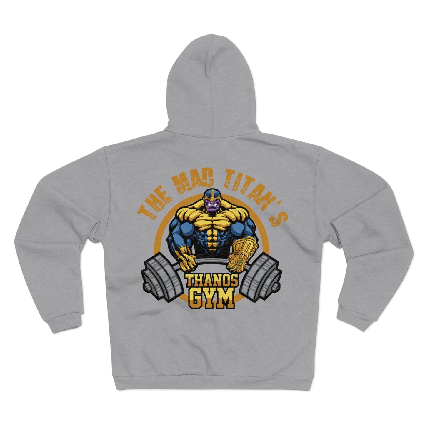 Thanos Gym Unisex Hooded Zip Sweatshirt - The Mad Titan's Workout Hoodie