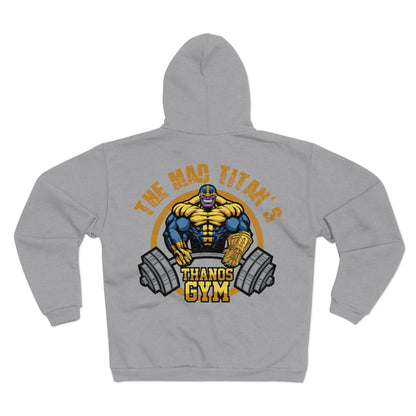 Thanos Gym Unisex Hooded Zip Sweatshirt - The Mad Titan's Workout Hoodie