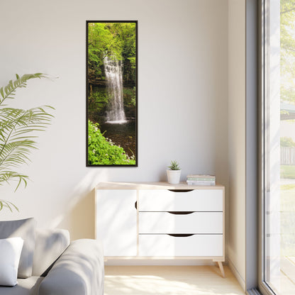 Glacer Waterfall Matte Canvas, Framed (Multi-color)