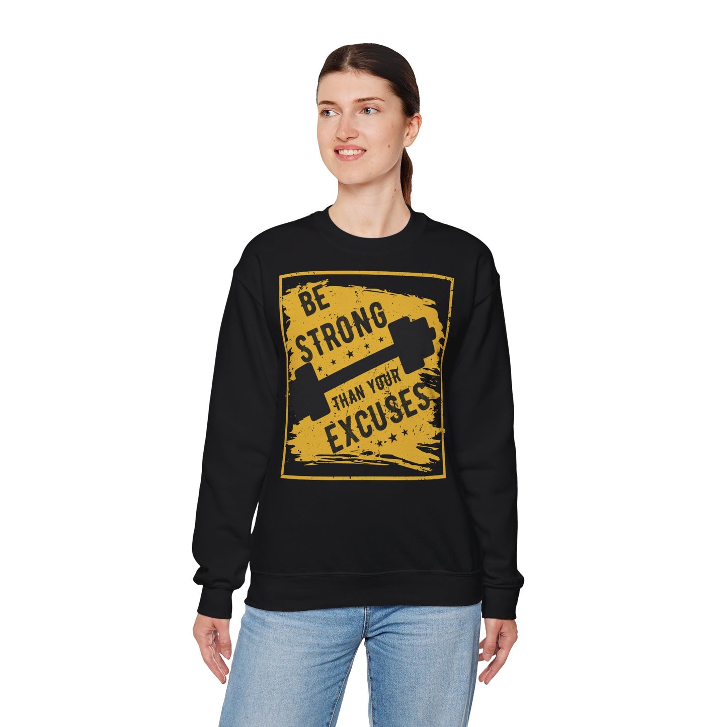 Be Strong Motivational Crewneck Sweatshirt for Fitness Enthusiasts