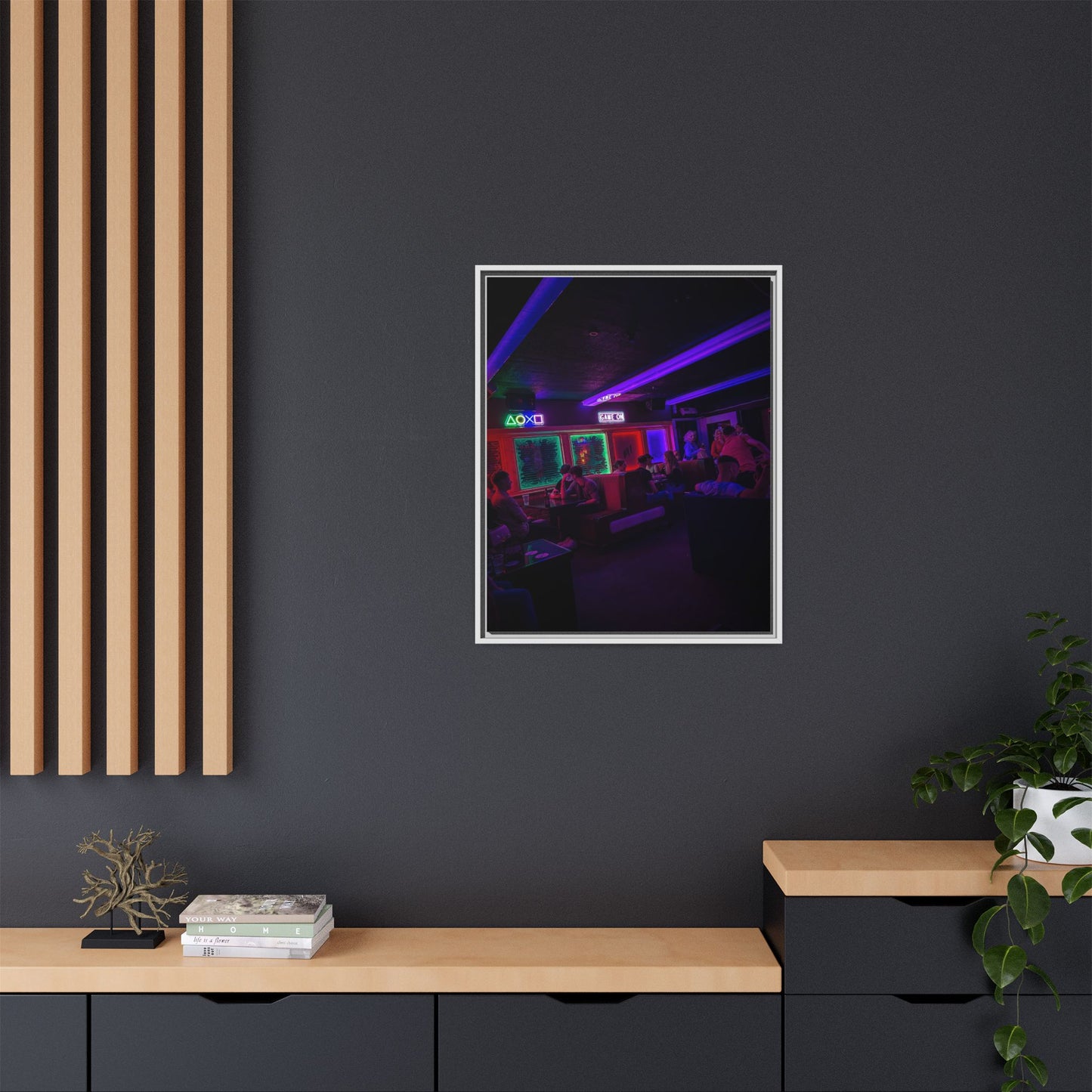 Mermaids Night Club Matte Canvas, Framed (Multi-color)
